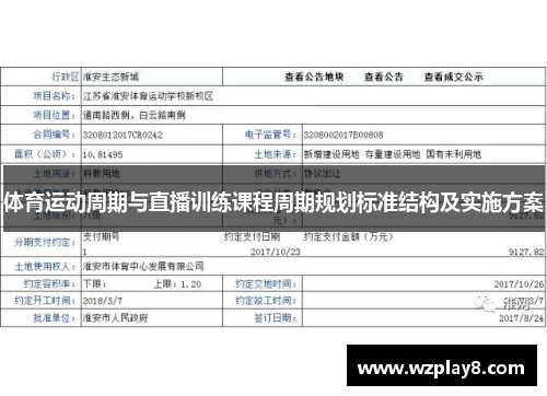 体育运动周期与直播训练课程周期规划标准结构及实施方案